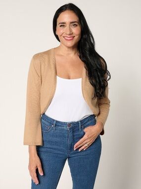 Isaac Mizrahi Live! Essentials Sweater Bolero w/ Flare Sleeve - NWT - Large